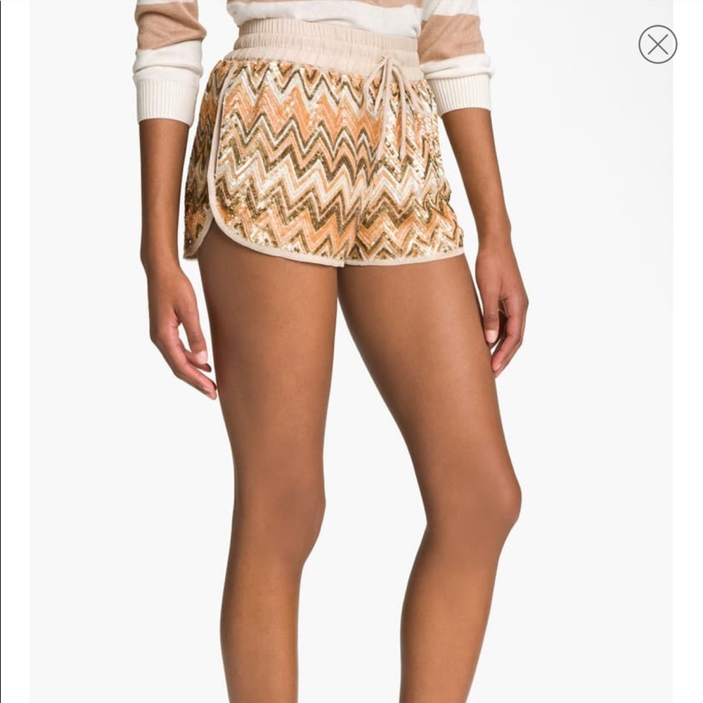 NWT $465 • Haute Hippie • Shorts • Sequins • Chevron • XS